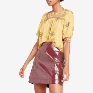 Maeve x Anthropologie NWOT Faux Leather Mini Skirt